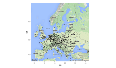 Testimony locations within Europe
